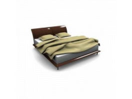 Modern double bed 3d model preview