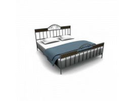 Classic style iron double bed 3d model preview