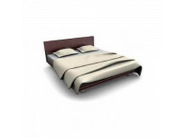 Minimalist double bed 3d preview