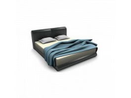 Leather double bed 3d model preview