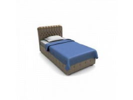 Single size soft bed 3d model preview