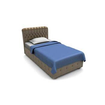 Single size soft bed 3d rendering