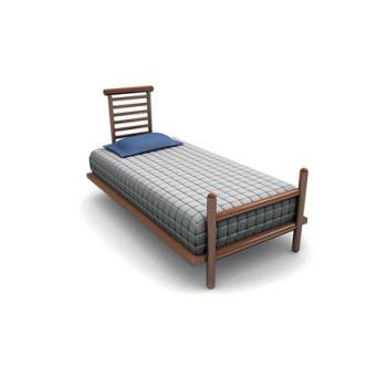 Pillowtop single mattress bed 3d rendering