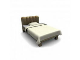 Upholstered twin size bed 3d model preview