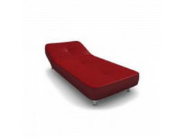 Red adjustable single bed 3d model preview