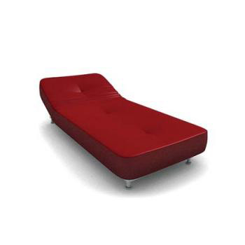Red adjustable single bed 3d rendering