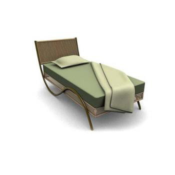 Brass single bed 3d rendering