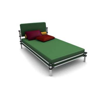 Green camp bed 3d rendering