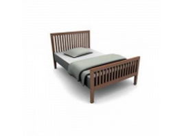 Mission style single bed 3d model preview