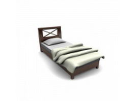 Single size sleigh bed 3d model preview