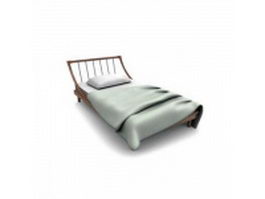 Metal single bed 3d model preview