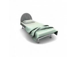 Modern single bed 3d model preview