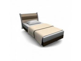 Modern platform single bed 3d model preview