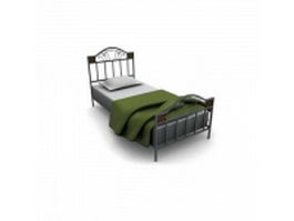 Wrought iron single bed 3d model preview