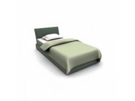 Minimalist single bed 3d preview