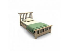 Mission single bed 3d model preview