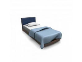 Wood twin bed 3d model preview