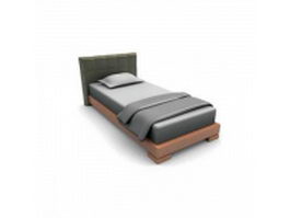 Platform twin bed 3d model preview