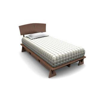 Pillowtop single size mattress bed 3d rendering