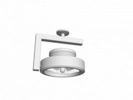 Round ceiling HID spotlight 3d model preview
