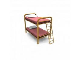 School dormitory metal bunk bed 3d model preview