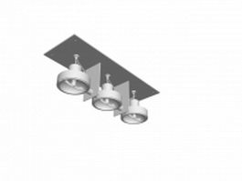 3 Light ceiling spotlight 3d model preview