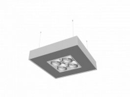 4 light hanging spotlight 3d model preview