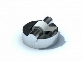 Desktop tape dispenser with sticky tape 3d preview