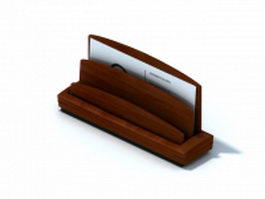 Desktop wooden business card holder 3d preview