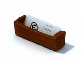 Desktop wooden name card holder 3d model preview