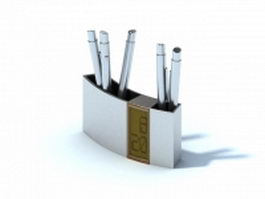 Pen holder with digital thermometer 3d model preview