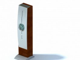 Wood desk clock 3d model preview