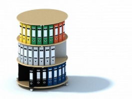 Round display stand with file folders 3d model preview