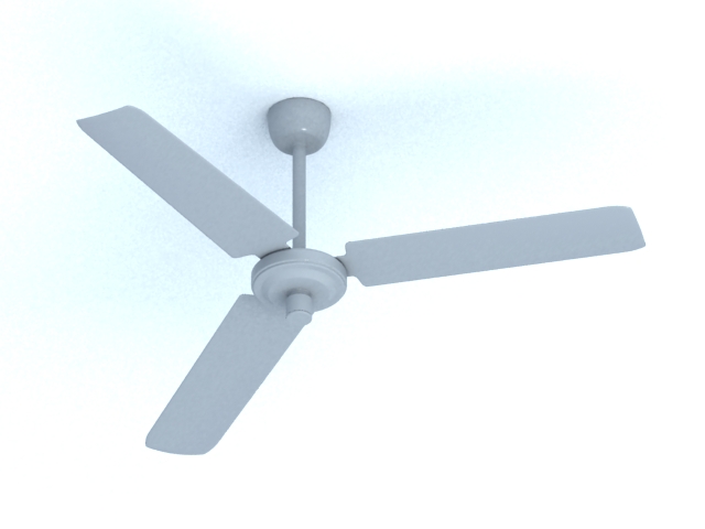 Metal blade ceiling fan 3d rendering