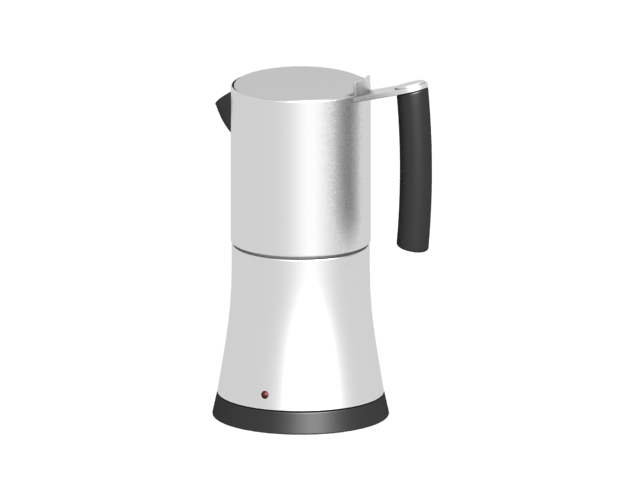 Stainless steel electric kettle 3d rendering