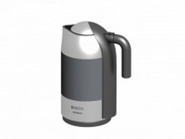 Stainless steel plastic electric kettle 3d model preview