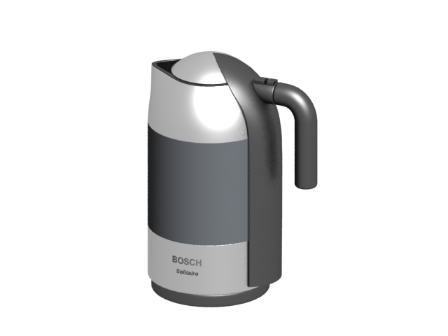 Stainless steel plastic electric kettle 3d rendering