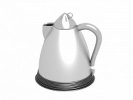 Stainless steel water kettle 3d model preview