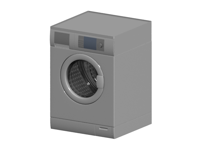 Front-loading clothes washer 3d rendering