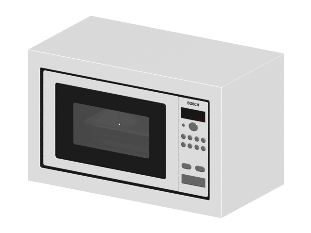 Bosch microwave oven 3d rendering