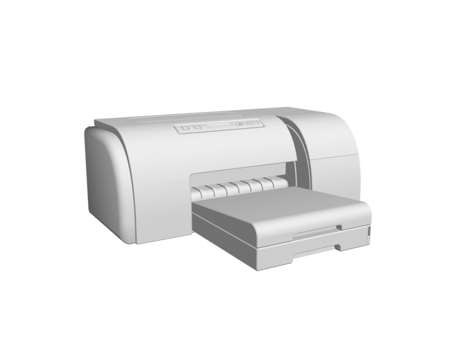 HP small office printer 3d rendering