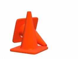PVC traffic cone 3d model preview
