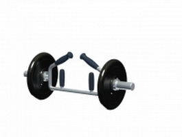 Fixed-weight dumbbell 3d model preview