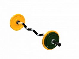 Easy curl bar barbell 3d model preview
