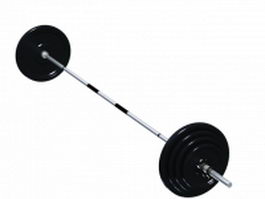 Chrome olympic barbell 3d model preview