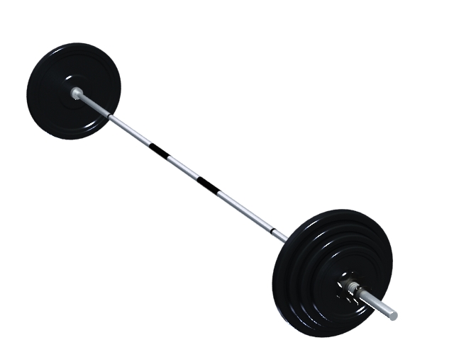 Chrome olympic barbell 3d rendering