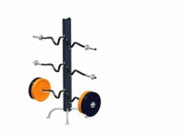 Barbell rack stand 3d model preview