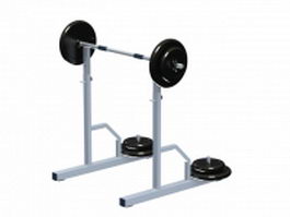 Gym squat barbell stand 3d model preview