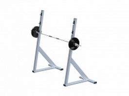 Lifting barbell squat rack 3d model preview