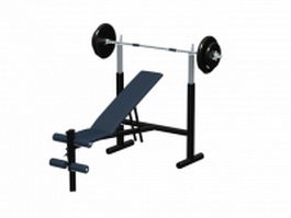 Adjustable weight training bench 3d model preview